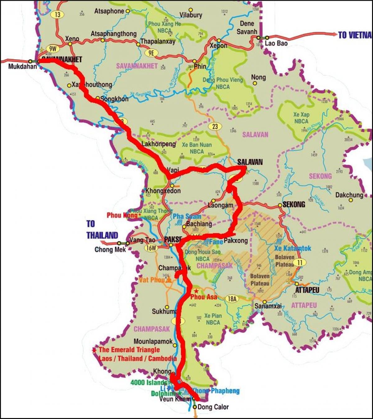 Карта саваннакхет Лаос