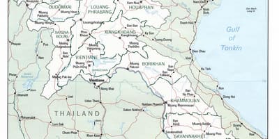 Лаос карта с городами