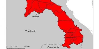 Карта Лаос малярии 